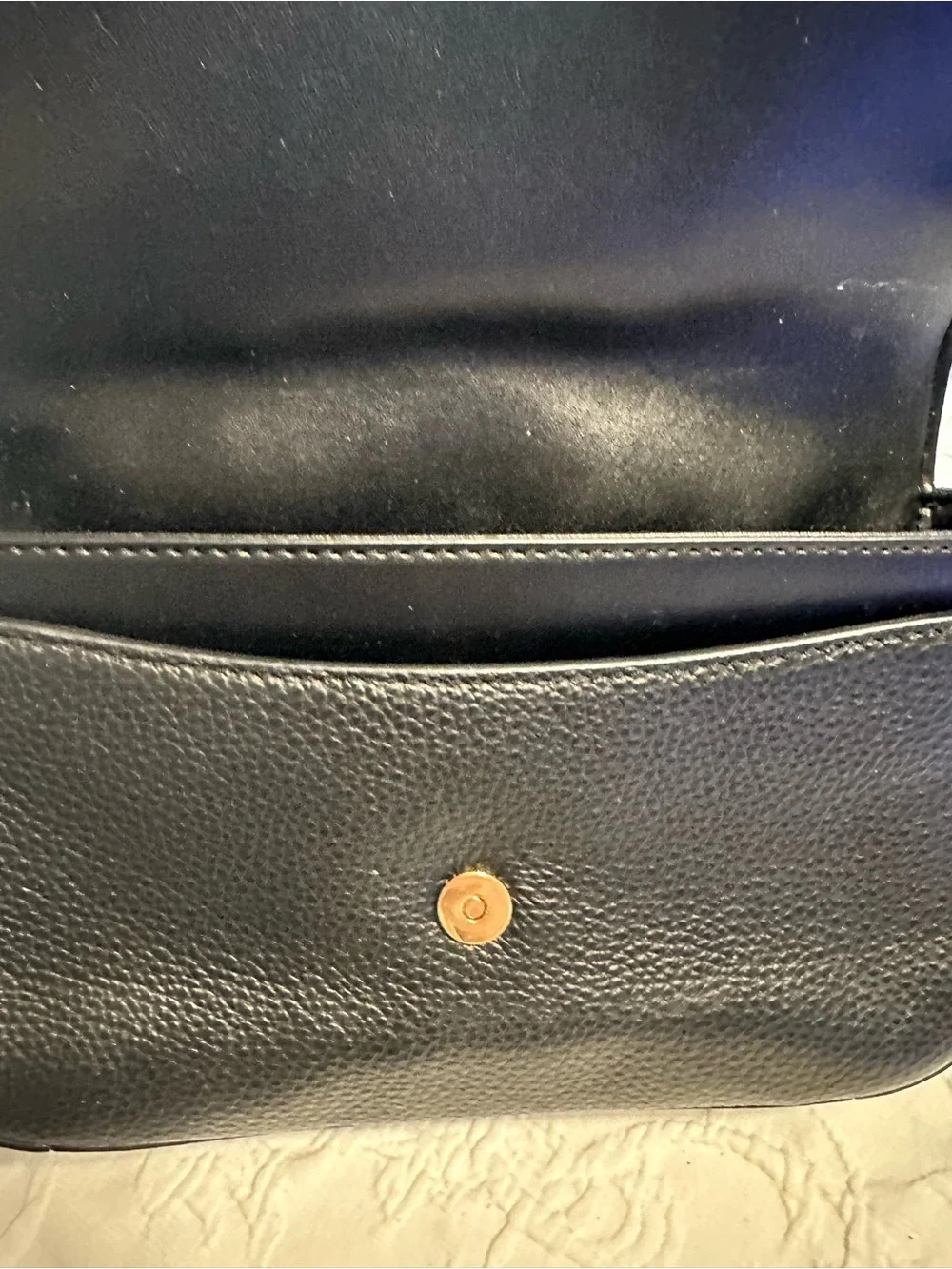 Michael Kors Black Pebbled Leather Small Crossbody with Gold Logo